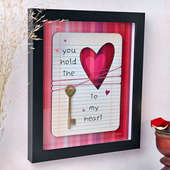 Side View of Key To Heart Wall Frame
