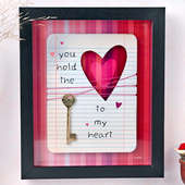 Key To Heart Wall Frame: Valentines Day Gift