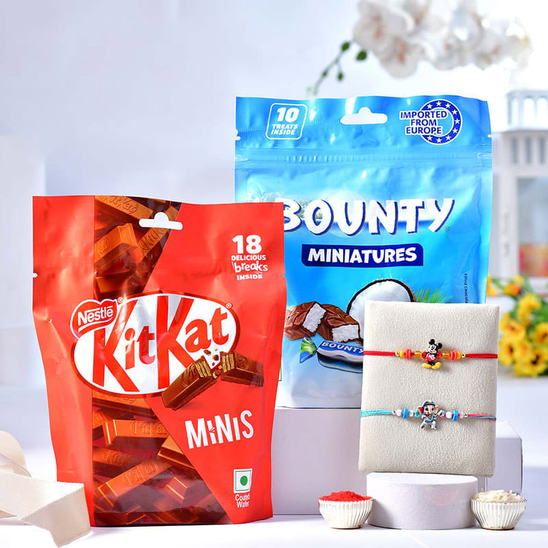 Kids Cartoon Rakhi Duo With Minis Chocolates
