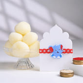 Kids Elephant Rakhi With Rasgulla