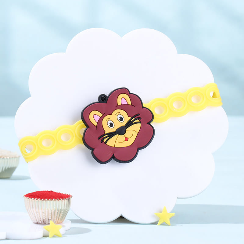 Kids Lion Rakhi With Cranberry Chocolate