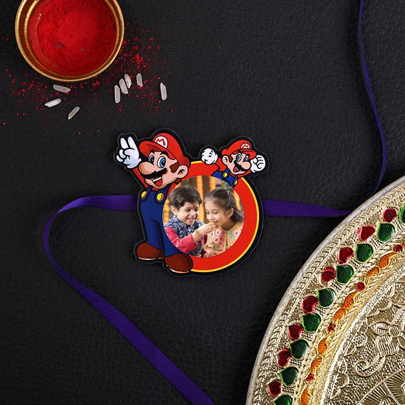 One Cartoon Personalised Rakhi - Kids Mario Rakhi