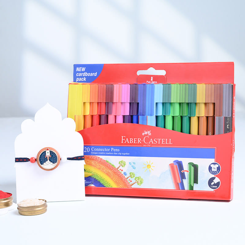 Kids Rakhi With Faber Castell Pens-UK