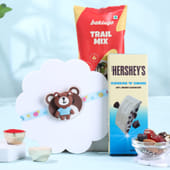 Kids Teddy Rakhi With Choco N Trail Mix