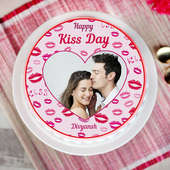 Kiss day special photo cake