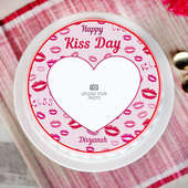 Photo Cake for Kiss Day - Top View