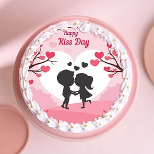 Photo cake for kiss day