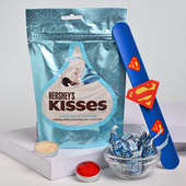 Buy Kisses With Superman Band Rakhi - Superman Band Rakhi Online