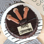 Choco KitKat Christmas Cake - Top View