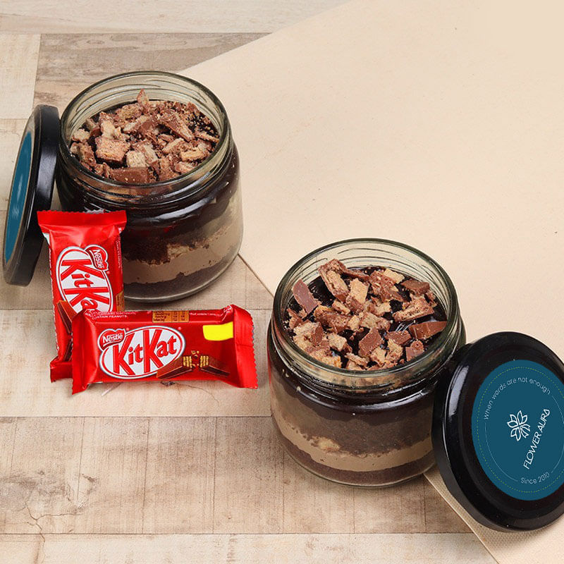 Pair of Kitkat Jar Cake