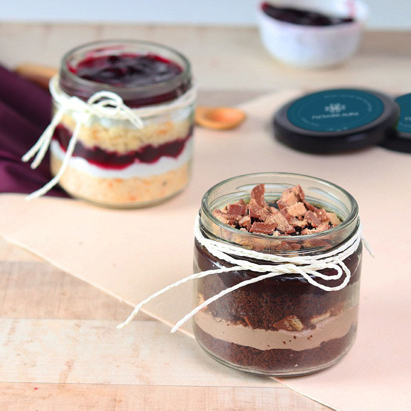 Kitkat and Blueberry Jar Cake For Birthday - Side View