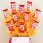 Bouquet of 10 Nestle Kitkats Chocolates for Wife 