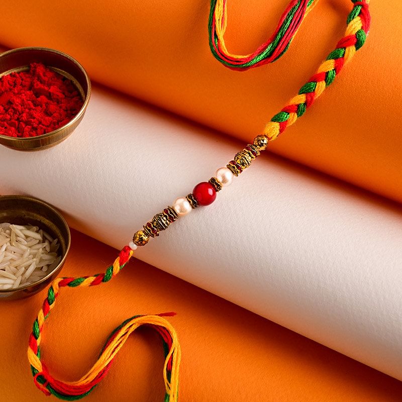 Knotted Colorful Beads Rakhi - Send Rakhi to Brother in USA