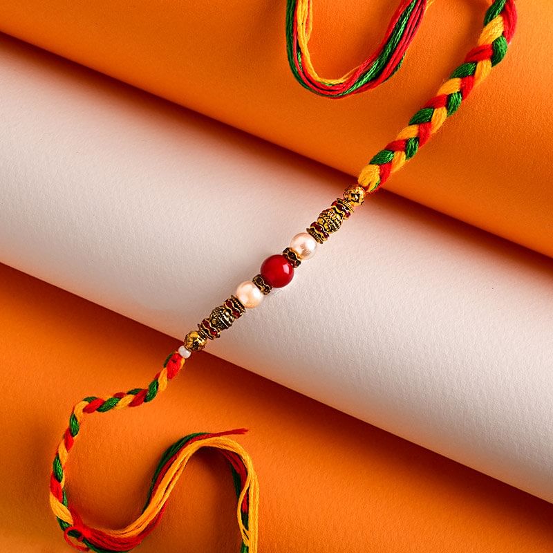 Knotted Colorful Beads Rakhi - Send Rakhi to Brother in USA