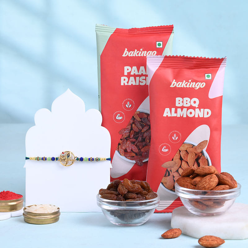 Krishna Bansuri Rakhi With Paan Raisins N Almonds
