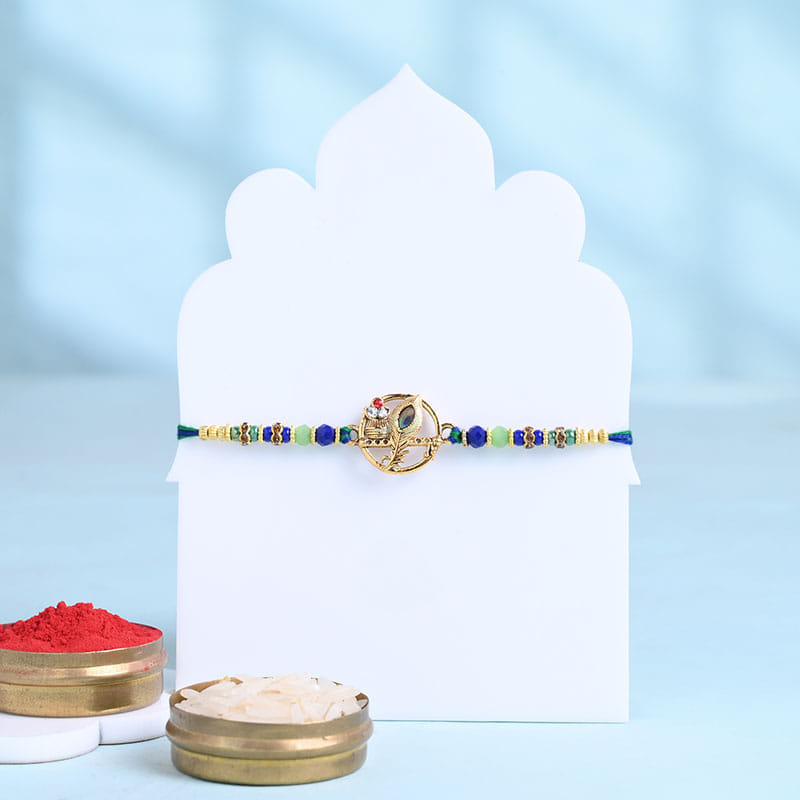 Krishna Bansuri Rakhi With Paan Raisins N Almonds-Overseas