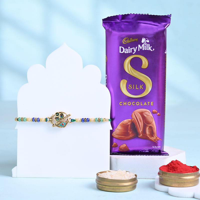 Krishna Bansuri Rakhi With Silk Chocolate