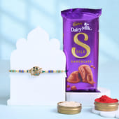 Krishna Bansuri Rakhi With Silk Chocolate