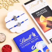 Spiritual Krishna Rakhi Duo With Chocolates