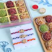 Kundan Beauty Rakhis With Dryfruit Laddoo