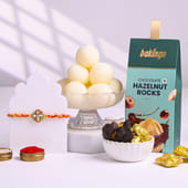 Kundan Floral Rakhi With Sweet Treats