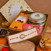 Order Kundan Rakhi With Cookies Almond N Nuts & Rakhi Sets online