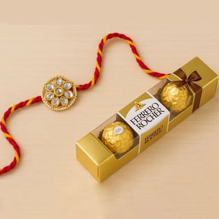 Kundan Rakhi With Ferrero Rocher