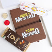 Kundan Rakhi with Quoted Diary n Chocolate