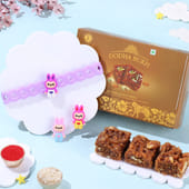 Labubu Kids Rakhi With Dodha Burfi