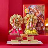 Lakshmi Ji n Ganesha Ji Idols with Delicious Mewa Bites