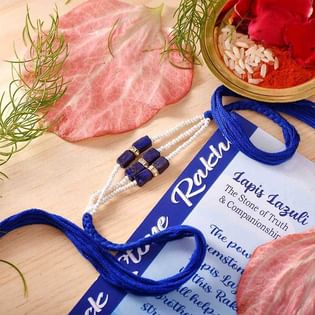 Lapis Lazuli Semi Precious Stones Rakhi