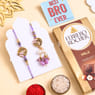 Lavender Bhai Bhabhi Rakhi Set With Chocolate