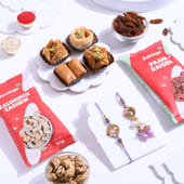 Lavender Bhai Bhabhi Rakhis With Baklava N Nuts