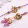 Lavender Floral Bhaiya Bhabhi Rakhi Set