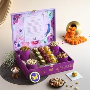 Lavender Hummingbird Diwali Sweet Hamper