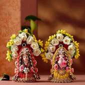 Laxmi Ganesh floral terracotta