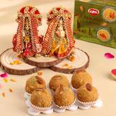 Laxmi Ganesha Idol With Panjeeri Ladoo-Singapore