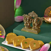 Laxmi Ji N Ganesh Ji Idol With Batisa Slices Diwali Combo