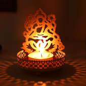 Laxmi Shadow Candle Holder - Metallic Shadow Lakshmi Tea Light Candle Holder