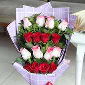 Shop Layered Roses Bouquet Online - Closeup view