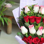 Buy Layered Roses Bouquet Online - Side view