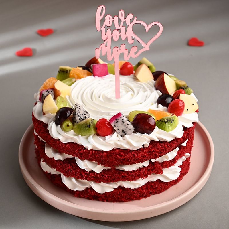 Layers Of Love Red Velvet Fruit Cake