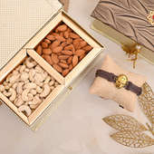 One Bracelet Rakhi Premium Box - Leather Rakhi Dry Fruit Box