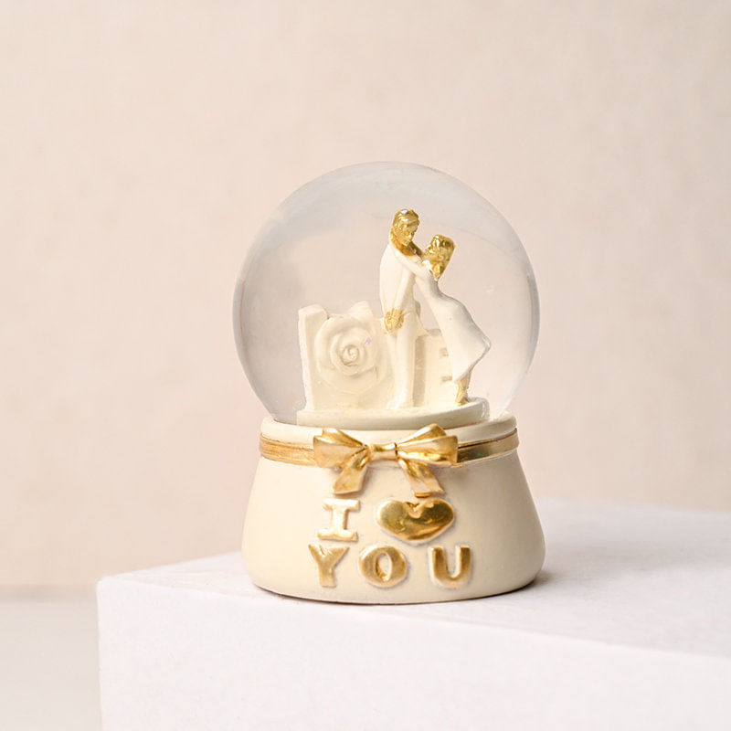 Buy LED Couple Theme Snow Globe Gift for Valentine