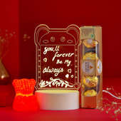 Led Lamp Teddy N Chocolates For Valentines Day