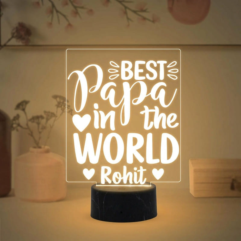 Led Photo Lamp For Best Papa In The World
