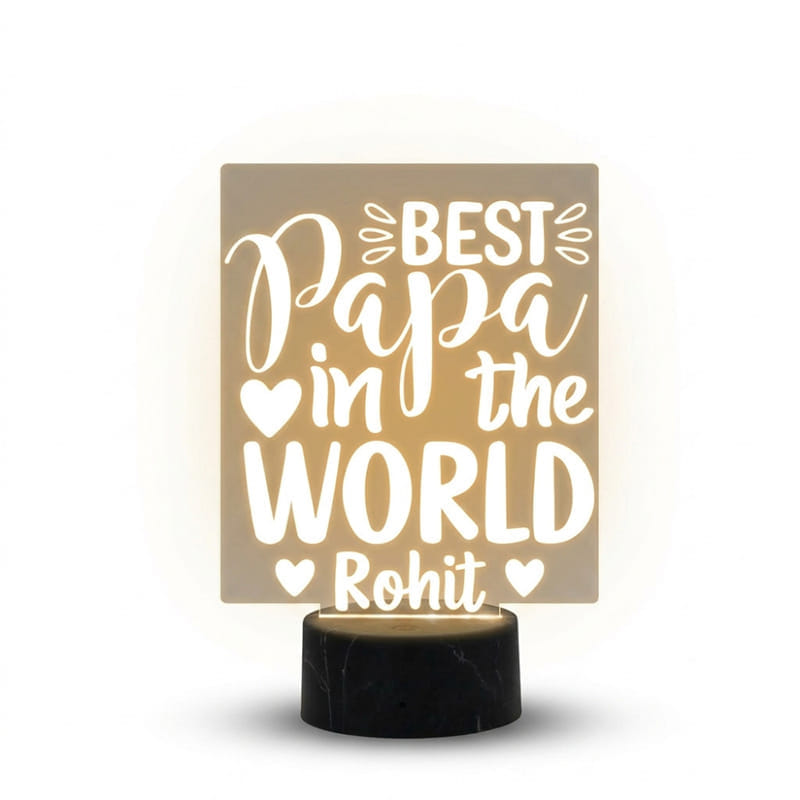 Led Photo Lamp For Best Papa In The World