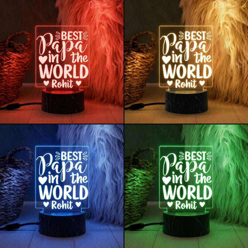 Led Photo Lamp For Best Papa In The World