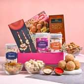 Order Rakhi For Bhaiya bhabhi Online With Chocolates, Dry Fruits, Sweets Combo - Lumba Rakhi
