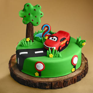 Lightening McQueen Theme Cake